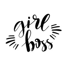 Vector calligraphy Girl boss