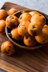 Loquat Plum Fruits / Eirobotrya Japonica Ready to Eat.