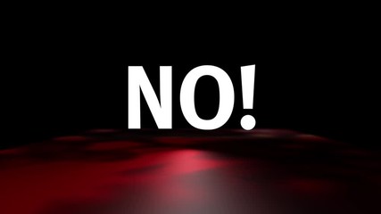 Rotating text on screen that reads "Oh Hell No!" On a black and red background. - Powered by Adobe