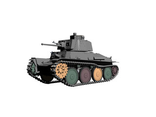 Fototapeta na wymiar Schwerer Panzer mit Geschützturm 