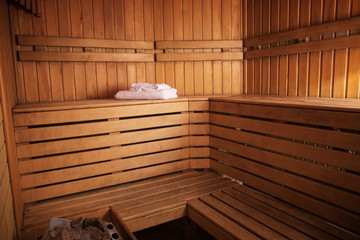 Fototapeta na wymiar Interior view of modern sauna