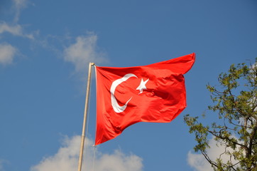 The national flag of Turkey