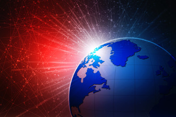 3d illustration Network community concept . Mixed media