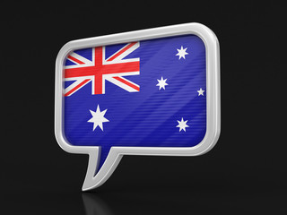 Obraz na płótnie Canvas Speech bubble with flag of Australia. Image with clipping path