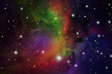 Obraz premium Astrology Mystic Outer Space Background. Vector Digital Illustration of Universe.