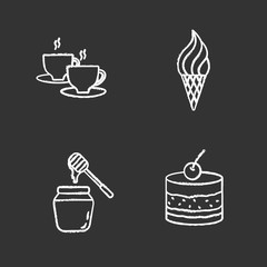 Condectionery chalk icons set