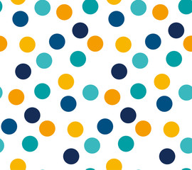 Abstract bright color polka dot seamless pattern.
