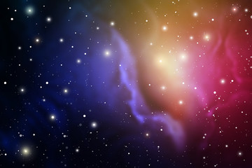 Fototapeta na wymiar Astrology Mystic Outer Space Background. Vector Digital Illustration of Universe.