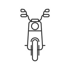 Scooter in front view linear icon