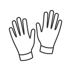 Obraz premium Medical or household gloves linear icon