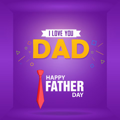 Happy Father Day i love you dad calligraphy vector template design