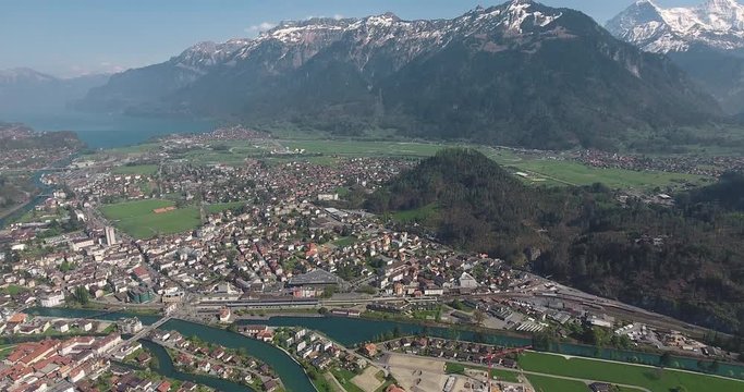 Interlaken, mount Eiger and mount Monch