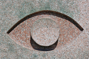 Deepening in a granite stone is like an eye