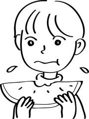 boy eat watermelon