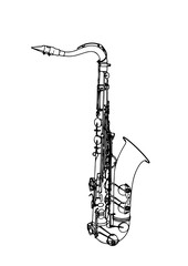 sketch of a saxophone vector