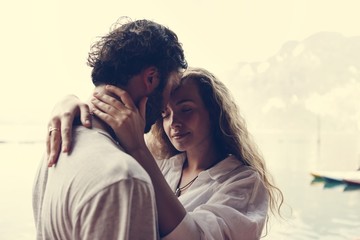 Loving couple having a romantic moment