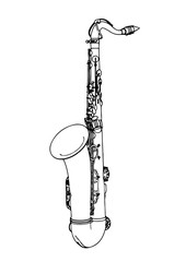 sketch of a saxophone vector