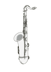 sketch of a saxophone vector