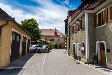 Fototapeta na wymiar Weissenkirchen in der Wachau, a town in the district of Krems-Land in Lower Austria, Wachau Valley, Austria