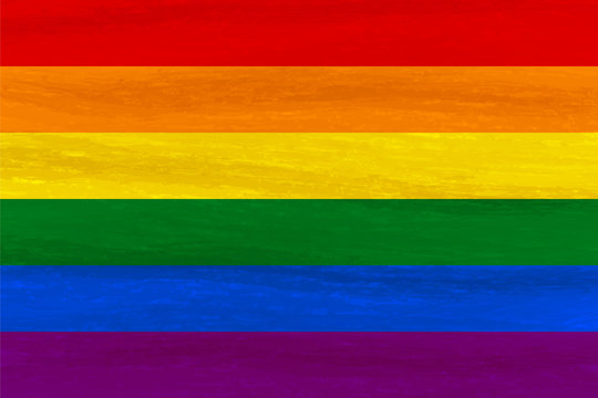 Lesbian, gay, bisexual, transgender LGBT pride flag. Rainbow flag. Gay and lesbian love. Watercolor imitation