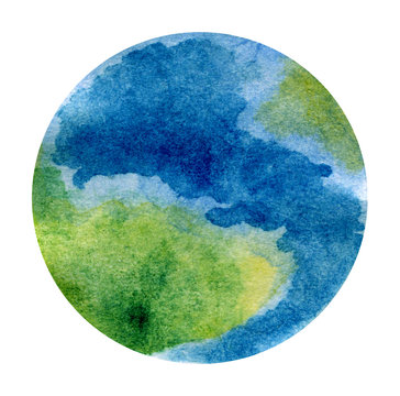 Planet Earth - beautiful hand-painted watercolor illustration