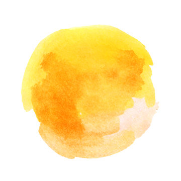 Sunny yellow watercolor hand-painted circle