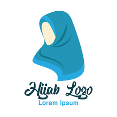 hijab logo with text space for your slogan / tag line, vector illustration