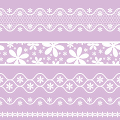 vector seamless ribbon pattern lace, lilac color