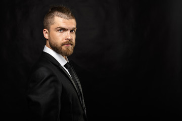 Fototapeta premium Portrait of handsome stylish man