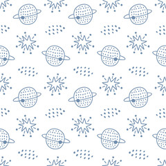 Outer Space childish seamless pattern