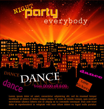 Night city background for your poster and flyer