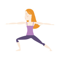 Obraz na płótnie Canvas Woman doing yoga cartoon vector illustration