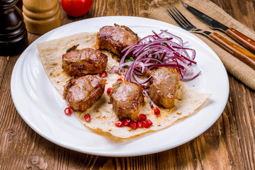 skewers of mutton flesh