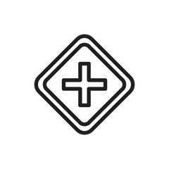 Fototapeta premium crossroad sign outline vector icon. Modern simple isolated sign. Pixel perfect vector illustration for logo, website, mobile app and other designs