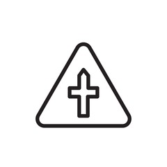 Obraz premium crossroad sign outline vector icon. Modern simple isolated sign. Pixel perfect vector illustration for logo, website, mobile app and other designs