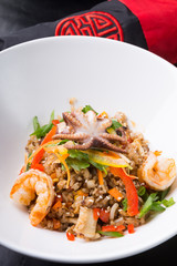 Fried seafood rice