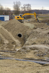 excavator at a construction site