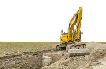 excavator at a construction site