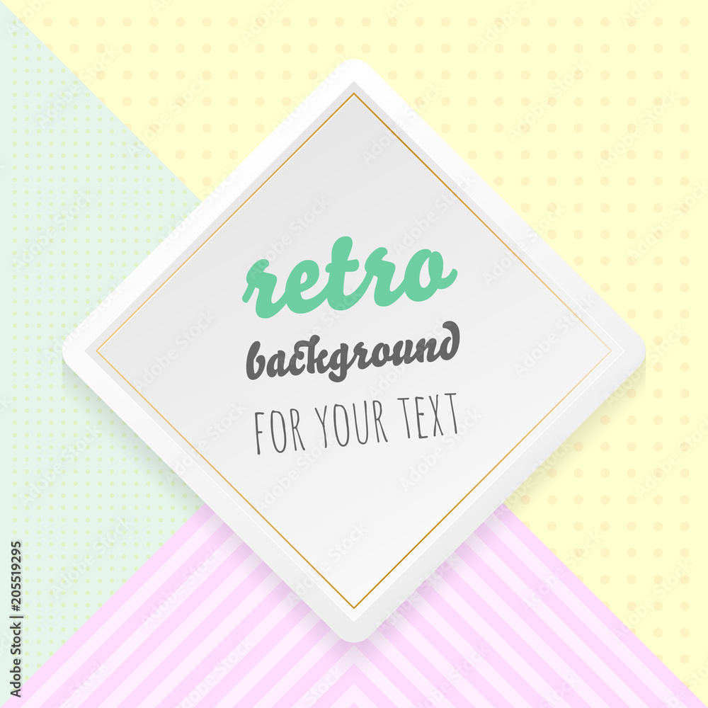 Aufkleber retro pattern background with rectangle paper frame