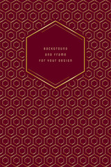 Golden hexagons pattern background with place for message