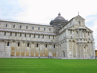 14.06.2017, Pisa, Tuscany, Italy: Leaning Tower of Pisa near Cathedral Duomo on Piazza dei Miracoli
