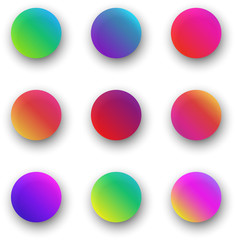 Colorful round icon templates isolated on white.