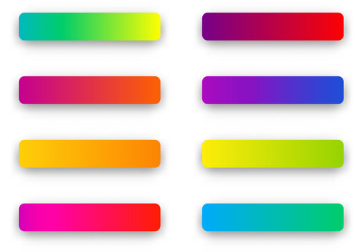 Colorful rectangular icon templates isolated on white.