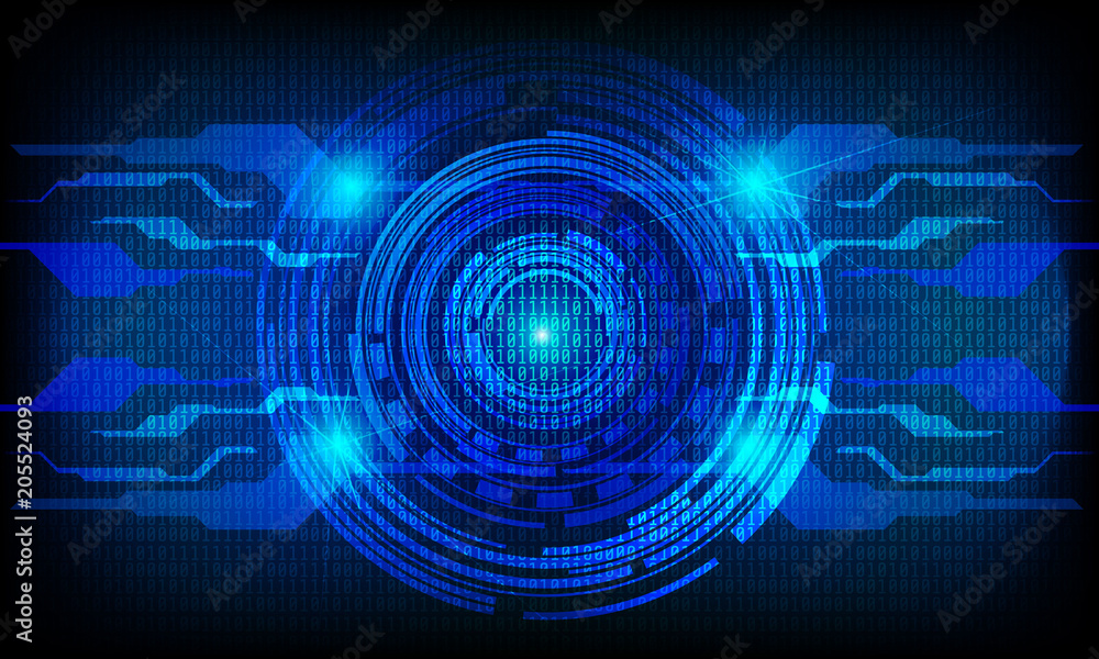 Poster Abstract Security Communication Hi Technology Idea Concept With Binary Digital Code Vector Background
