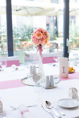 wedding table settings with decoration