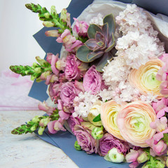 bouquet white pink 