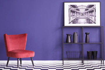 Violet and red flat interior - Powered by Adobe
