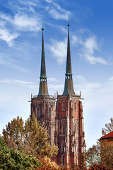 Cathedral of St. John in Wroclaw, Poland on a bright sunny day