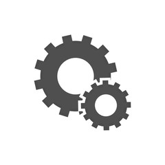 gear Icon vector. Simple flat symbol. Perfect Black pictogram illustration on white background.