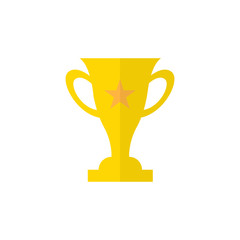 Trophy star icon - gold prize isolated, award winner prize, achievement symbol